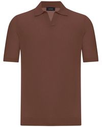 Nome - Silk V-Neck Polo Shirt - Lyst