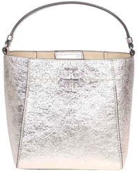 Tory Burch - Mcgraw Small Bucket In Laminated Leather - Lyst