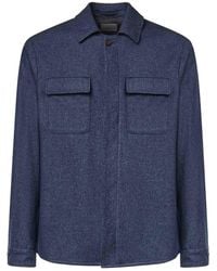 Eleventy - Wool Blend Overshirt - Lyst