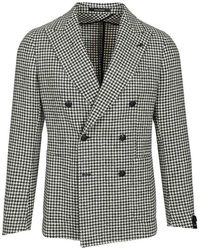 Tagliatore - Double-Breasted Houndstooth Blazer - Lyst