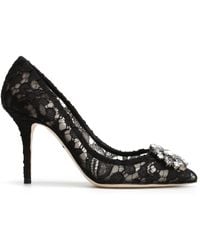 Dolce & Gabbana - Lace Pumps With Brooch Detailing - Lyst