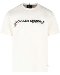 Moncler - Ivory Stretch Cotton T-Shirt - Lyst