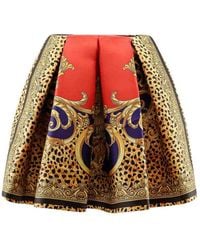 Versace - Mini-Jupe Imprimee En Satin - Lyst
