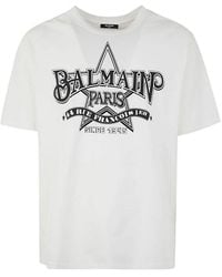 Balmain - Star Print T-Shirt Straight Fit - Lyst