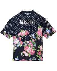 Moschino - Dots And Roses T-Shirt Dress - Lyst