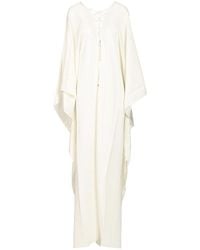 ‎Taller Marmo - Ivory Lace-Up Cady Dress - Lyst