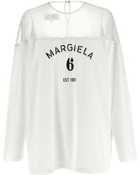MM6 by Maison Margiela - Tulle Insert T-Shirt - Lyst