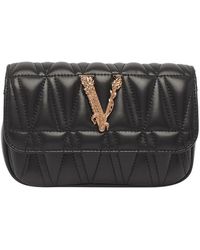Versace - Virtus Quilted Leather Bag - Lyst