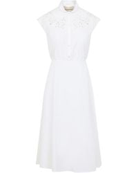 Valentino Garavani - Embroidered Midi Dress - Lyst
