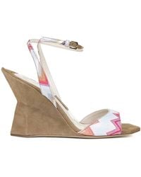 Missoni - Leather And Suede Sandal - Lyst