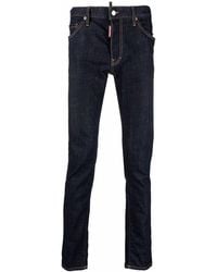 DSquared² - Jeans With Hide Buttons And Logo Patch - Lyst