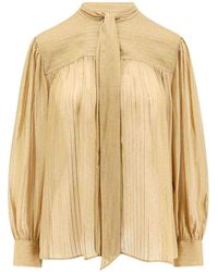 Chloé - Silk Shirt With Lurex Details - Lyst