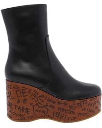 Chloé - Maxime Wedge Booties - Lyst