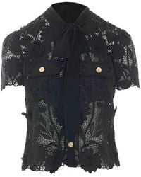 Self-Portrait - Lace Tie Top - Lyst