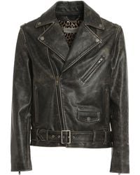 Golden Goose - Biker Leather Jacket - Lyst