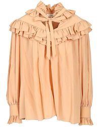 Chloé - Oversized Ruffle Top - Lyst