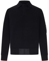 Sacai - Knitted Polo Shirt With Zip Detail - Lyst