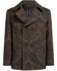 Etro - Double-Breasted Caban With Paisley Print - Lyst