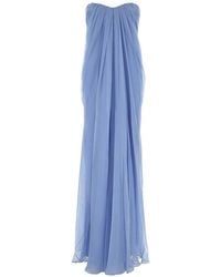McQueen - Silk Chiffon Bustier Evening Dress - Lyst