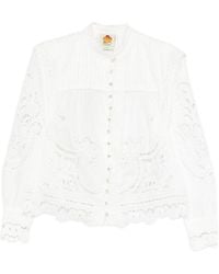 FARM Rio - Blouse With Floral Embroidery - Lyst