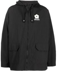 KENZO - Zip-Up Hooded Jacket With Logo - Lyst