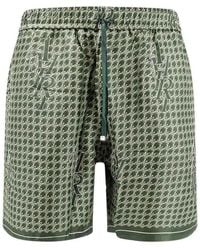 Amiri - Silk Bermuda Shorts With Logo Print - Lyst