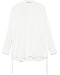 Another Tomorrow - Bias Button Side Shirt - Lyst