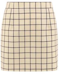 Marni - Virgin Wool Skirt With Check Motif - Lyst
