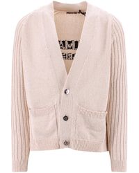 Balmain - Cotton Blend Cardigan With Back Logo - Lyst