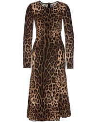 Dolce & Gabbana - Animalier Print Long Dress - Lyst