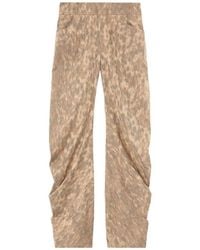 Ganni - Stretch Cotton Pocket Cargo Pants Printed - Lyst
