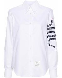 Thom Browne - Snake 4-Bar Cotton Shirt - Lyst