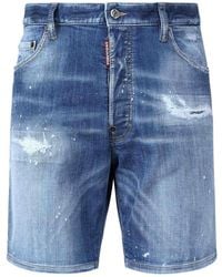 DSquared² - Stretch Cotton Denim Shorts - Lyst