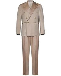 Franzese Collection - Double-Breasted Suit Herringbone Pattern - Lyst