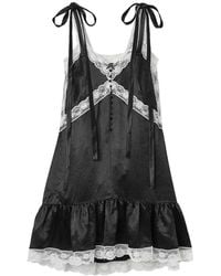Marc Jacobs - Satin Lace Slip Midi Dress - Lyst