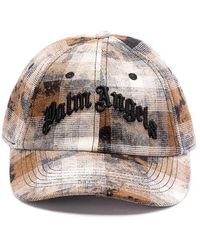 Palm Angels - Curved Logo Check Cap - Lyst