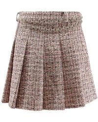 Self-Portrait - Tweed Pleated Skirt - Lyst