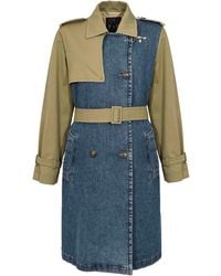 Fay - Cotton Drill And Denim Trench Coat - Lyst