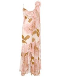 Clips - Long Viscose Dress With Floral Print - Lyst