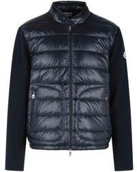Moncler - Padded Virgin Wool Crdigan With Zip - Lyst