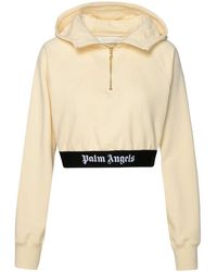 Palm Angels - Ivory Cotton Sweatshirt - Lyst