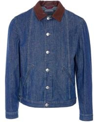 Brunello Cucinelli - Denim Jacket With Frontal Buttons Closure - Lyst