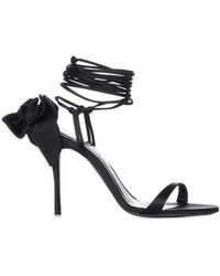 Magda Butrym - Satin Sandals With 3D Flowers - Lyst
