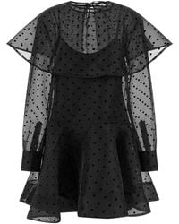 Ganni - Organza Circle Collar Dress - Lyst