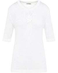 Jil Sander - Flower Crochet T-Shirt - Lyst