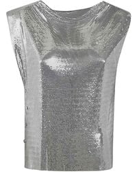 Rabanne - Draped Mesh Top - Lyst