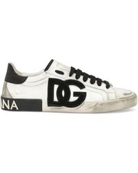 Dolce & Gabbana - Logo Leather Sneakers - Lyst
