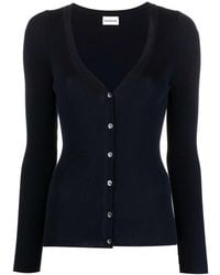 P.A.R.O.S.H. - Ribbed-Knit V-Neck Cardigan - Lyst