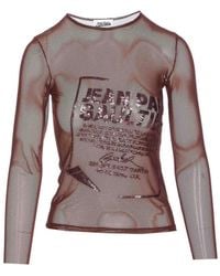Jean Paul Gaultier - Bordeaux Mesh Crewneck Sweater - Lyst