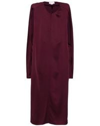 Stella McCartney - Cape-Sleeve Cut-Out Satin Midi Dress - Lyst